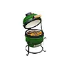 PROTECO gril keramický 32cm, teplota 50°-400°C, keramika 2cm, ochranný plášť, pohrabáč, zelený