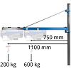 GÜDE otočné rameno pro lanové zvedáky Typ 1200, nosnost 600kg, vyložení 730-1100mm 1715