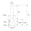 IGM M141 fréza na rukojeti - R2,4-4,8 D19,05*17,46 L57 S=8 HW, M141-00181