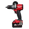 MILWAUKEE M18 FPD2-502X bezuhlíková aku vrtačka příklepová 18V/2*5Ah, 135Nm, délka 175mm