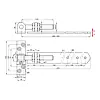 závěs seřizovatelný 470mm M16 na dřevěné dveře černý lak