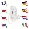 EMOS prodlužovací kabel 2 m, 2 zásuvky, 2*USB-A, 1*USB-C, bílý, PVC, 1 mm2 , P0212U