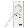 EMOS prodlužovací kabel 2m, 3 zásuvky s vypínačem, bílo-šedý, 1*USB-A, 1*USB-C, 1,5 mm2, P1312FC