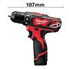 MILWAUKEE M12 BDD-202C aku skrutkovač 12V/2*2Ah
