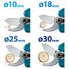 MAKITA DUP181Z aku nůžky na větve 18V LXT, střih 10-30mm, bezuhlíkový motor, bez baterie