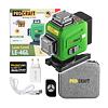 PROCRAFT LE-4GL laser křížový, ZELENÝ, samonivelační, linka 1cm nad zemí, aku 3,7V/4Ah